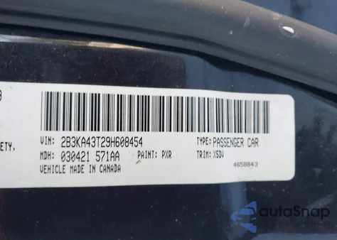 2009 Dodge Charger from USA, damaged, VIN 2B3KA43T29H608454